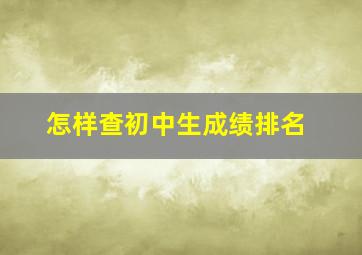 怎样查初中生成绩排名