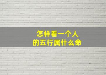 怎样看一个人的五行属什么命