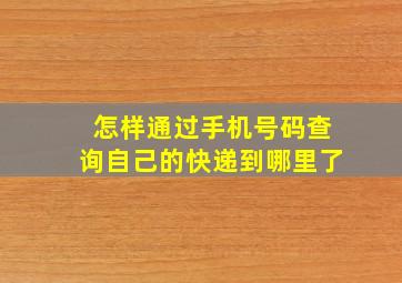 怎样通过手机号码查询自己的快递到哪里了