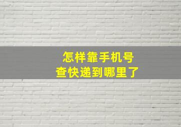 怎样靠手机号查快递到哪里了