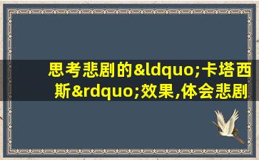 思考悲剧的“卡塔西斯”效果,体会悲剧的独特魅力