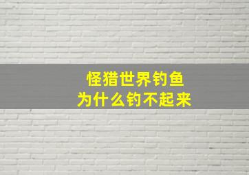 怪猎世界钓鱼为什么钓不起来