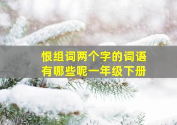 恨组词两个字的词语有哪些呢一年级下册