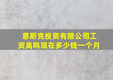 恩斯克投资有限公司工资高吗现在多少钱一个月