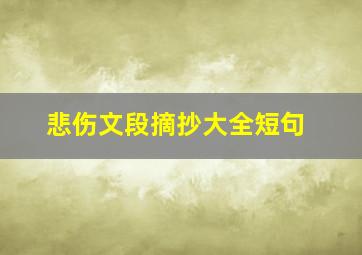 悲伤文段摘抄大全短句