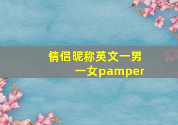 情侣昵称英文一男一女pamper