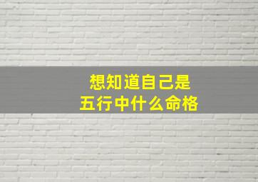 想知道自己是五行中什么命格