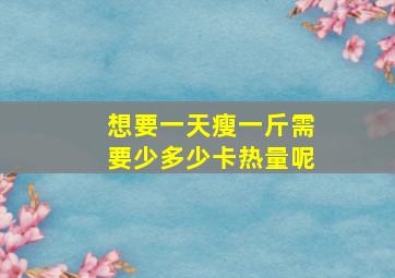 想要一天瘦一斤需要少多少卡热量呢