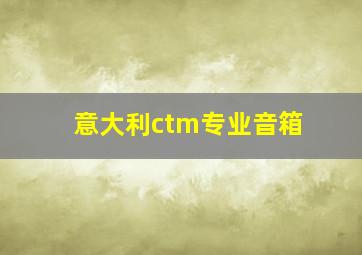 意大利ctm专业音箱