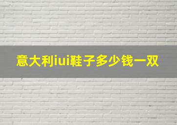 意大利iui鞋子多少钱一双