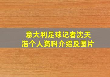 意大利足球记者沈天浩个人资料介绍及图片