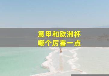 意甲和欧洲杯哪个厉害一点