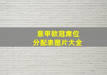 意甲欧冠席位分配表图片大全