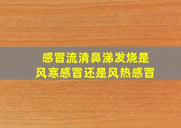 感冒流清鼻涕发烧是风寒感冒还是风热感冒