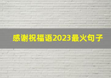 感谢祝福语2023最火句子