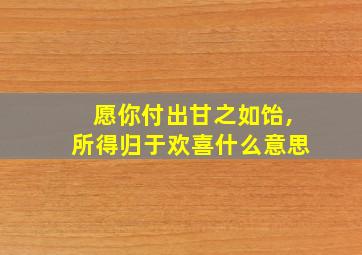 愿你付出甘之如饴,所得归于欢喜什么意思