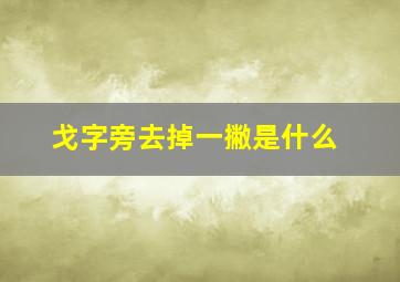 戈字旁去掉一撇是什么