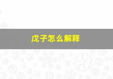 戊子怎么解释