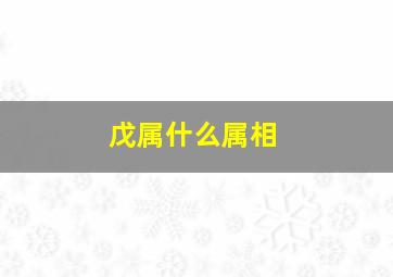 戊属什么属相