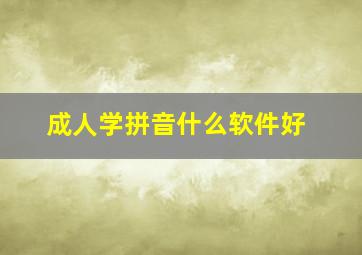 成人学拼音什么软件好