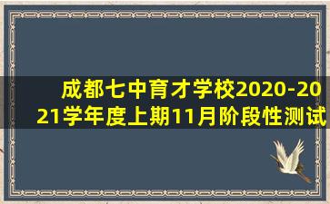 成都七中育才学校2020-2021学年度上期11月阶段性测试