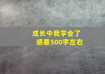 成长中我学会了感恩500字左右