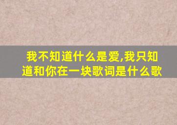 我不知道什么是爱,我只知道和你在一块歌词是什么歌