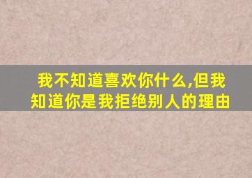 我不知道喜欢你什么,但我知道你是我拒绝别人的理由