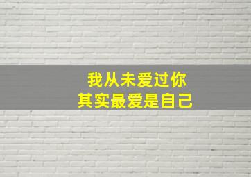 我从未爱过你其实最爱是自己