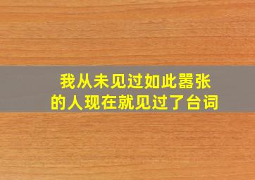 我从未见过如此嚣张的人现在就见过了台词