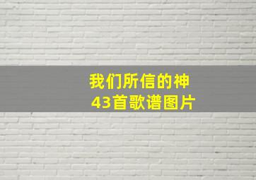 我们所信的神43首歌谱图片