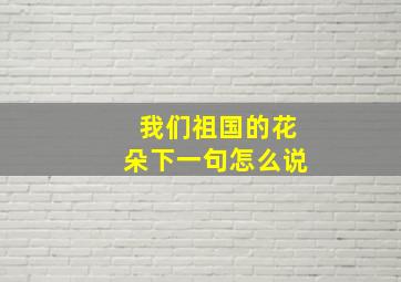 我们祖国的花朵下一句怎么说