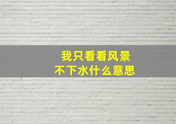 我只看看风景不下水什么意思