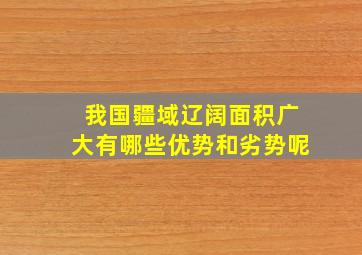 我国疆域辽阔面积广大有哪些优势和劣势呢