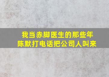 我当赤脚医生的那些年陈默打电话把公司人叫来