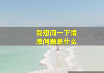 我想问一下情感问题是什么