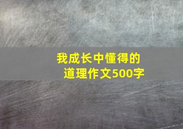 我成长中懂得的道理作文500字