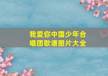 我爱你中国少年合唱团歌谱图片大全