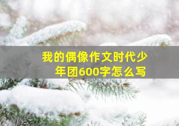 我的偶像作文时代少年团600字怎么写