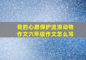 我的心愿保护流浪动物作文六年级作文怎么写