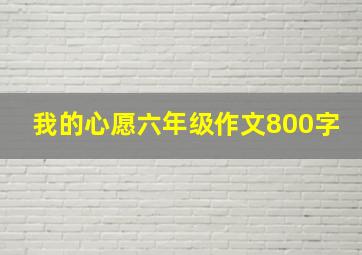 我的心愿六年级作文800字