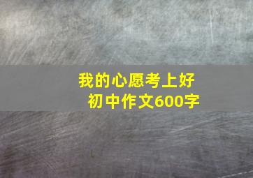 我的心愿考上好初中作文600字