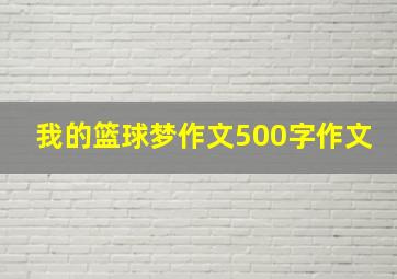 我的篮球梦作文500字作文