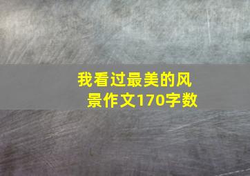 我看过最美的风景作文170字数