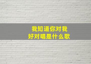 我知道你对我好对唱是什么歌