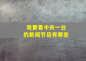 我要看中央一台的新闻节目有哪些