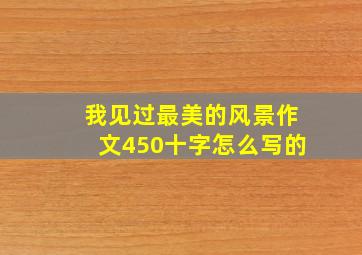 我见过最美的风景作文450十字怎么写的