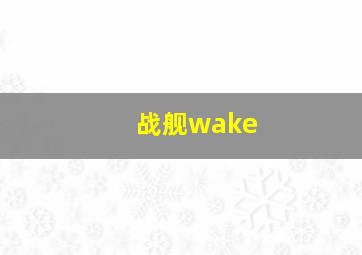 战舰wake