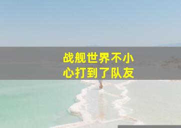 战舰世界不小心打到了队友