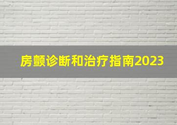 房颤诊断和治疗指南2023